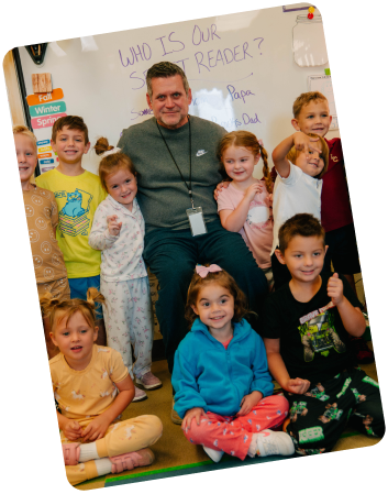 teacher with his students