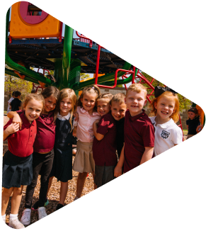 Lincoln students on a playground