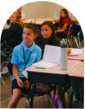 intermediate Lincoln Christian students at their desks