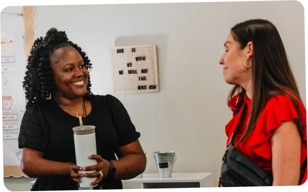 two teachers talking